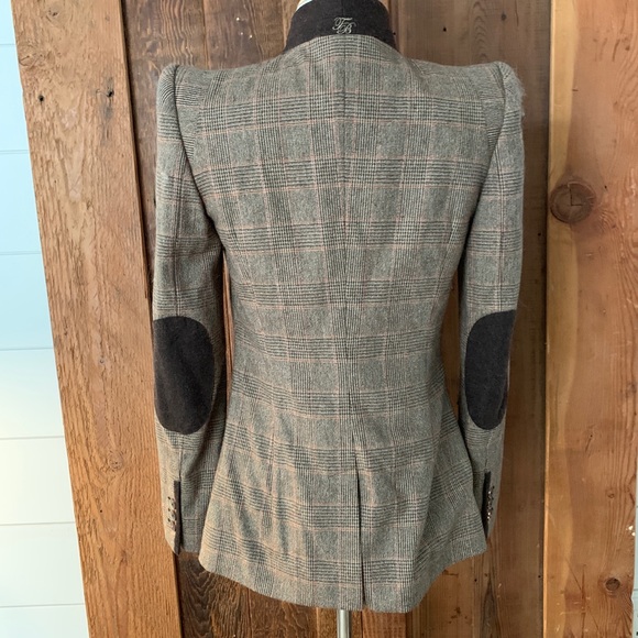 TED BAKER Sharp Shoulder Blazer with Elbow Patches - Picture 3 of 5